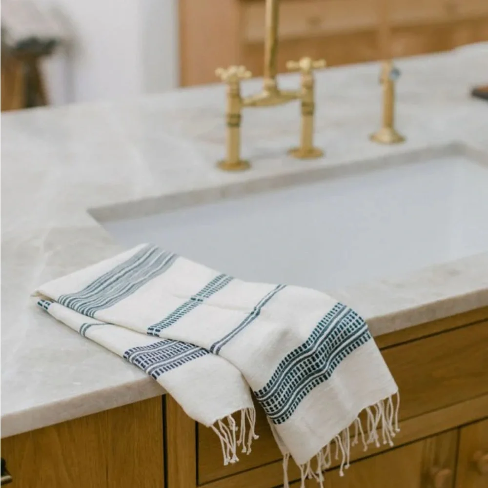 Creative Women | Aden Handwoven Cotton Hand Towel, Natural w/Stone ♥ NWOT